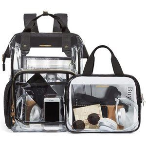 Clear Backpack Heavy Duty Transparent Backpack Set See Through Bookbags Durable